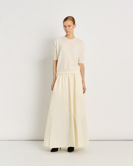 Girocollo in Lana Extrafine e Cashmere con Dettaglio a Goccia