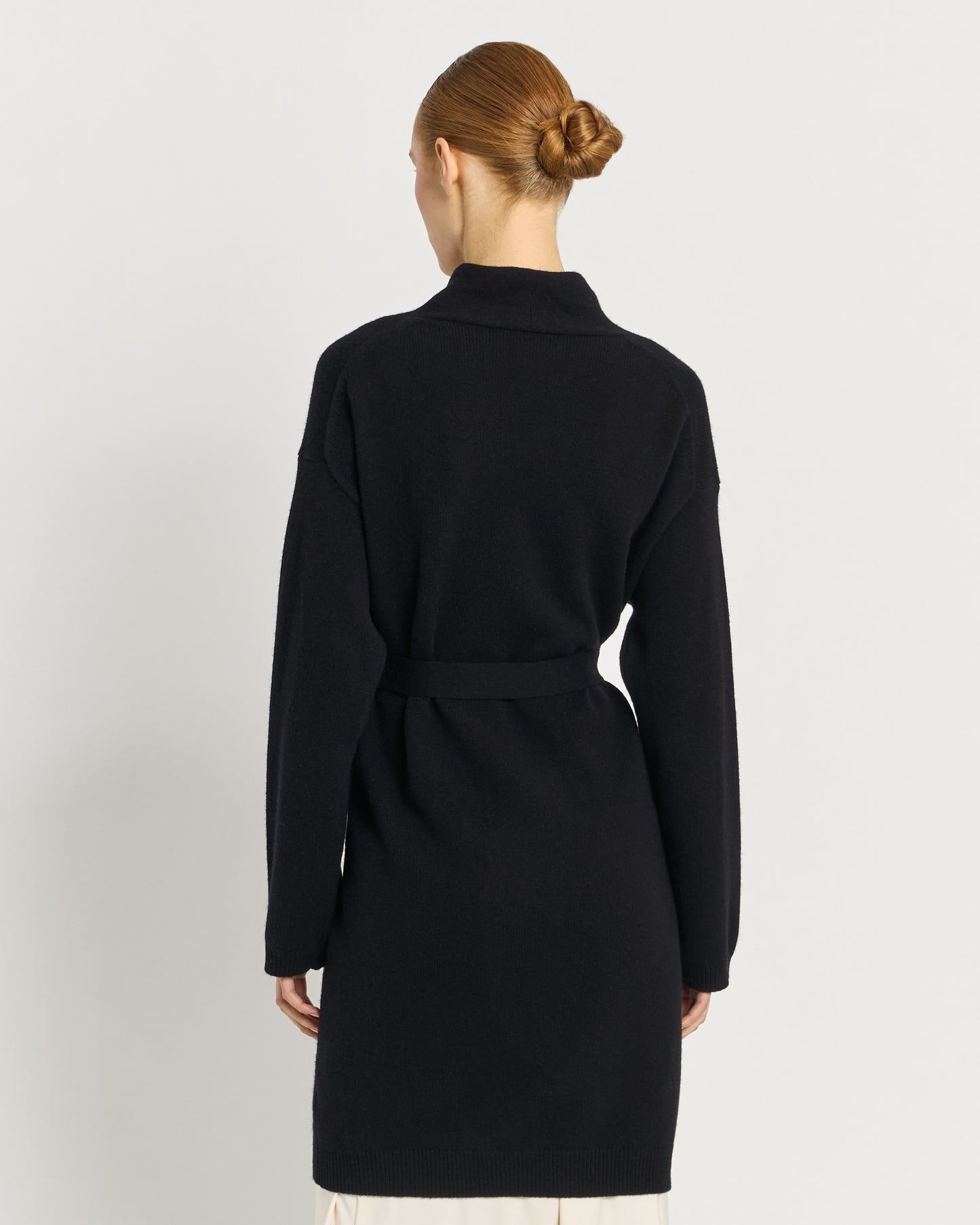 Maxi Cardigan in Lana Extrafine con Collo a Tulipano