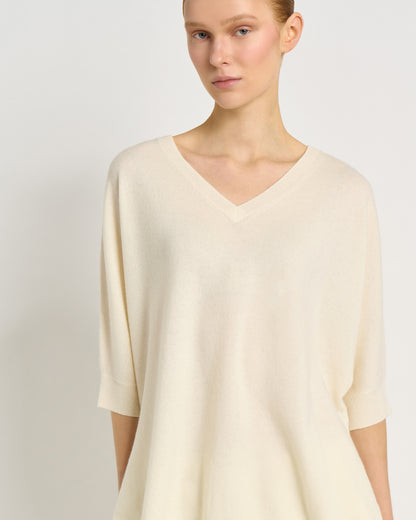 Maglia Over con Scollo a V e Spacchi Laterali
