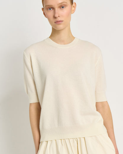 Girocollo in Lana Extrafine e Cashmere con Dettaglio a Goccia